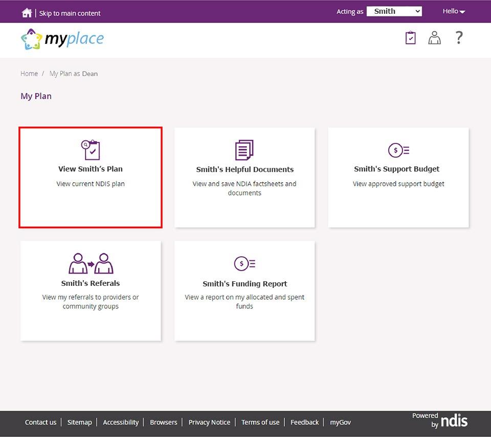 View My NDIS Plan